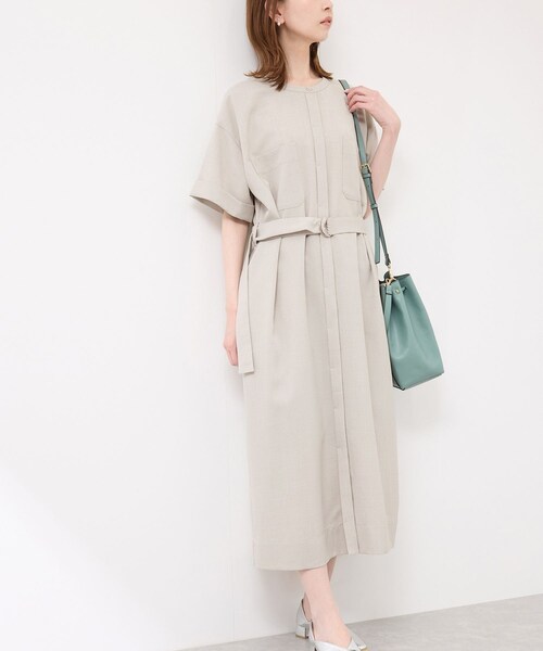 ROPE' PICNIC(ロペピクニック)の「サックワンピース(ワンピース・レディース・ダークブラウン/ベージュ系/ネイビー・36/38)」の17枚目の写真