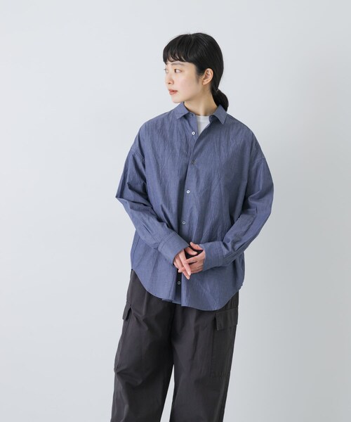 かぐれ（カグレ）の「ハイツイストコットンレギュラーシャツ（シャツ/ブラウス・レディース・BLUE/NAVY・Free）」の22枚目の写真