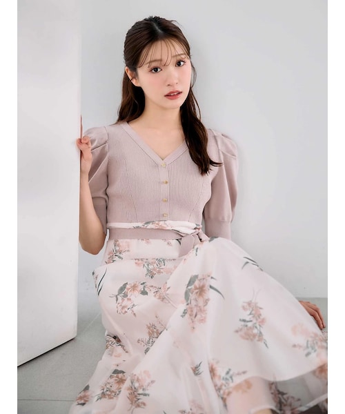 MERCURYDUO（マーキュリーデュオ）の「ブーケ花柄ニットドッキング