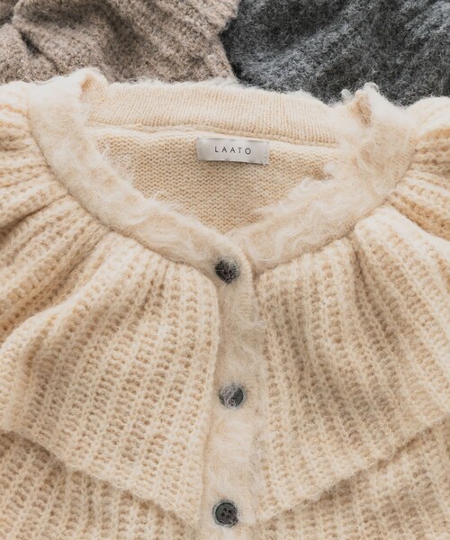 LAATO（ラート）の「frill frill knit cardigan（ニット/セーター・レディース・ラテ/シャドウ/モス/ハニー・FREE/Free）」の6枚目の写真