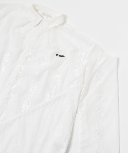 neith.tokyo Too Big Ribbon Lace Shirt