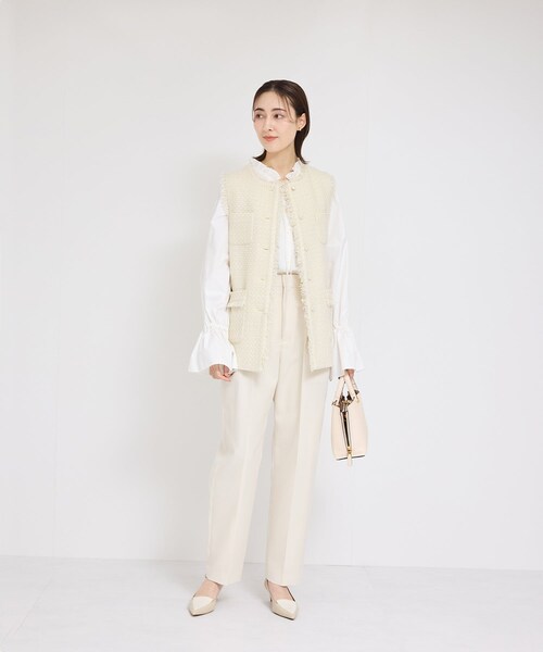 ROPE'（ロペ）の「ミックスツイードジレベスト（ベスト・レディース・ブラック系/オフホワイト/ネイビー・F）」の9枚目の写真