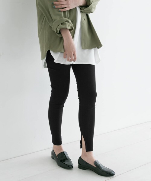 SMELLY（スメリー）の「スリットリブレギンス∴（レギンス/スパッツ・レディース・L.GRY/IVO/C.GRY/BLK・-）」の9枚目の写真