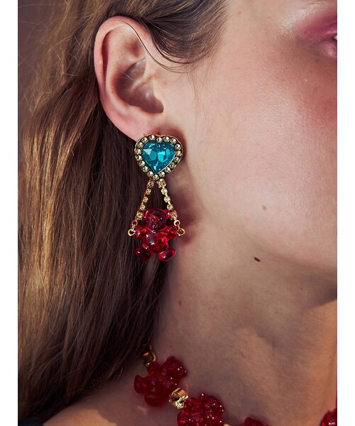 PAMEO POSE（パメオポーズ）の「Beads Bear Toy Pierce（ピアス（両耳用）・レディース・ブラック/レッド・F）」の8枚目の写真