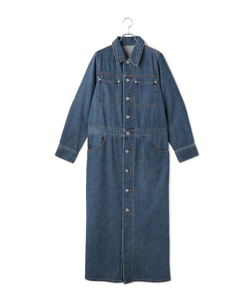 ADAM ET ROPE'(アダムエロペ)の「【WEB限定】デニムシャツロングワンピース(シャツワンピース・レディース・ブラック/ブルー・36/38)」の19枚目の写真
