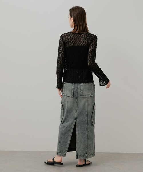 SENSE OF PLACE by URBAN RESEARCH（センスオブプレイスバイアーバンリサーチ）の「カーゴデニムスカート（デニムスカート・レディース・L.INDIGO/D.INDIGO・S/M）」の7枚目の写真