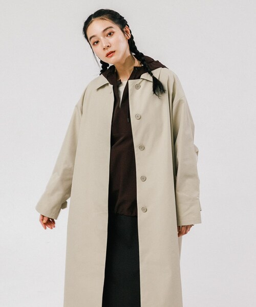 EKAL(エカル)の「T/Cツイルステンカラーコート(ステンカラーコート・レディース・アイボリー/カーキ/ベージュ・One)」の18枚目の写真