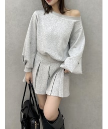 dazzlin | 【セットアップ対応】ビジュースリーブカットプルオーバー(スウェット)