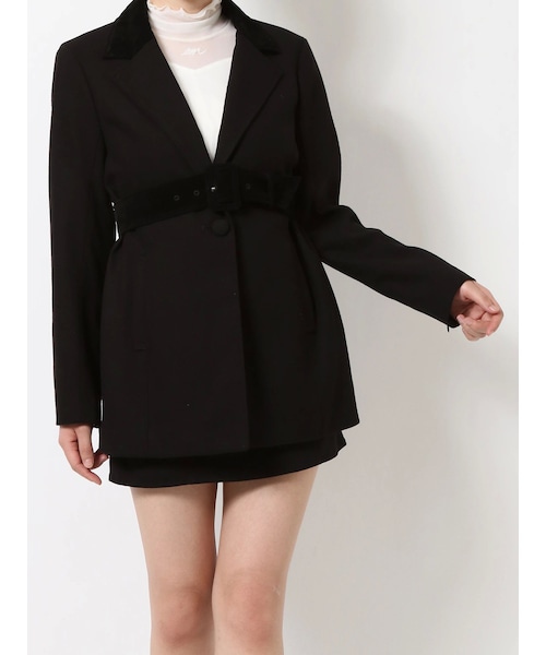 EATME（イートミー）の「ベルト付きテーラードジャケット（セットアップ可能）（テーラードジャケット・レディース・ブラック/ブラウン/グレー・F）」の6枚目の写真