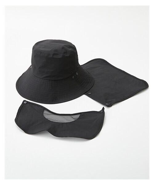 nissen（ニッセン）の「UV遮熱はっ水洗えるパッカブルつば広ハット（フェイスカバー＆垂れ付）（選べる３サイズ）（キャップ・メンズ・黒/ベージュ/ソフトカーキ・M/L/LL）」の10枚目の写真