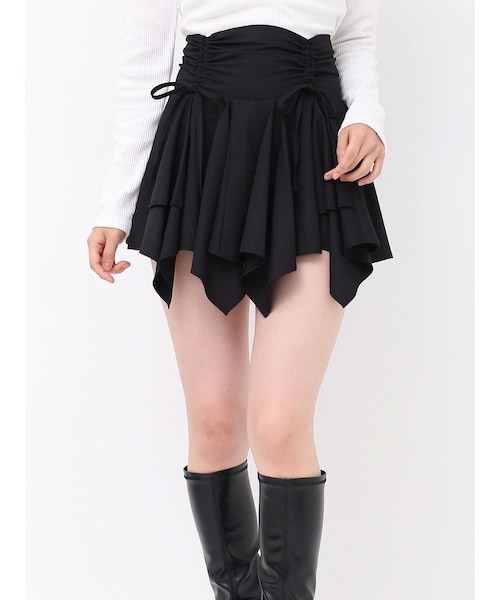 EVRIS フリルリボンミニスカート エヴリス EVRIS フリルリボンミニスカート （ブラック