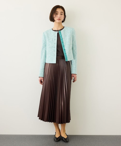 ROPE'(ロペ)の「ツイードノーカラージャケット(ノーカラージャケット・レディース・ブラック系/ターコイズ・36/38)」の13枚目の写真