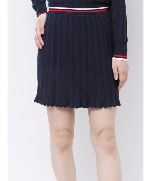 CALNAMUR（カルナムール）の「MINI CABLE LINE KNIT SK/ミニケーブルライクニットミニスカート（スカート・レディース・アイボリー/ライトグレー/ブラック/グレー/ネイビー・F）」の10枚目の写真