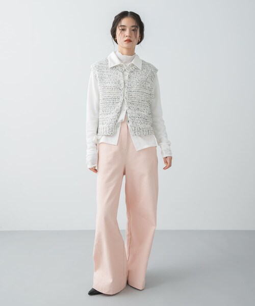 SENSE OF PLACE by URBAN RESEARCH（センスオブプレイスバイアーバンリサーチ）の「『洗濯可』ミックスカラーローゲージベスト（ベスト・レディース・BLACK/NAVY/IVORY・One）」の4枚目の写真