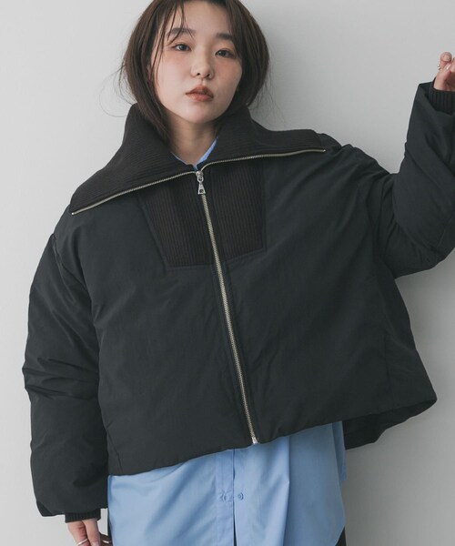 SENSE OF PLACE by URBAN RESEARCH(センスオブプレイスバイアーバンリサーチ)の「ビッグカラーショートパフジャケット(その他アウター・レディース・GREIGE/BLACK/KHAKI・One)」の5枚目の写真