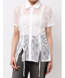 EVRIS | ドロストハーフスリーブレースシャツ(シャツ/ブラウス)