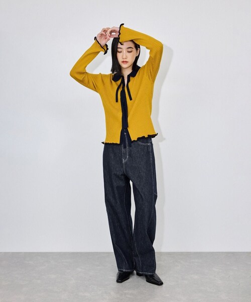 ADAM ET ROPE'(アダムエロペ)の「ワークデニムパンツ(デニムパンツ・レディース・キナリ系/ネイビー・36/38)」の10枚目の写真