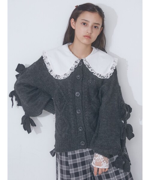 【美品】 merry jenny（メリージェニー）の「スリーブリボンカーディガン トップス
