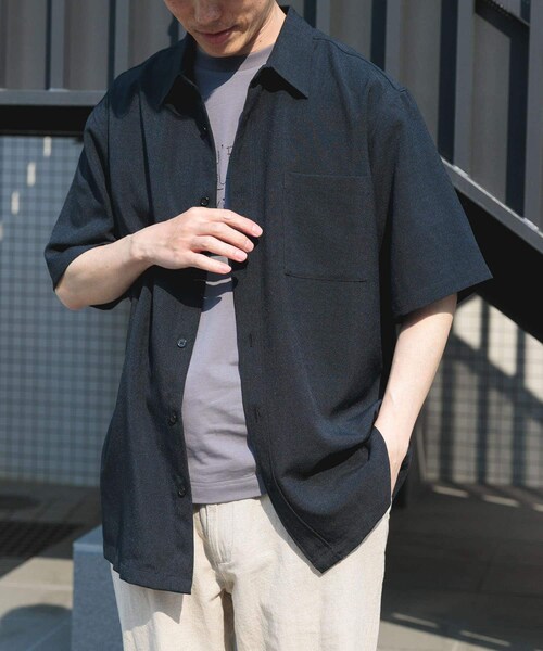 ITEMS URBANRESEARCH(アイテムズ アーバンリサーチ)の「『イージーケア/速乾/UVカット』『セットアップ対応』クイックドライリネンタッチ半袖シャツ(シャツ/ブラウス・メンズ・CHA/GRN/BRN/BLK・M/L)」の18枚目の写真
