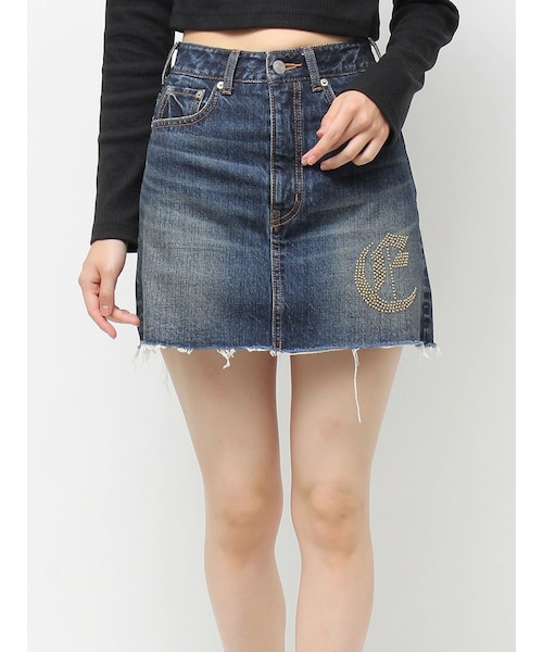 EVRIS（エヴリス）の「ワンポイントスタッズデニムミニスカート【セットアップ着用可能】（デニムスカート・レディース・アイスブルー/インディゴ・S/M）」の17枚目の写真