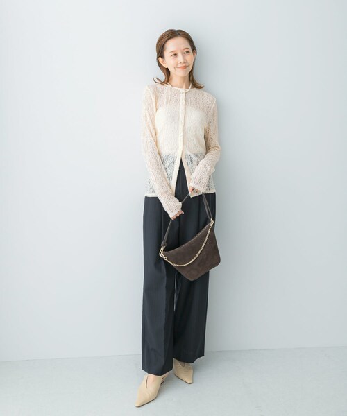 URBAN RESEARCH ROSSO（アーバンリサーチロッソ）の「ラメレースカットソー（Tシャツ/カットソー・レディース・IVORY/BLACK・FREE）」の7枚目の写真