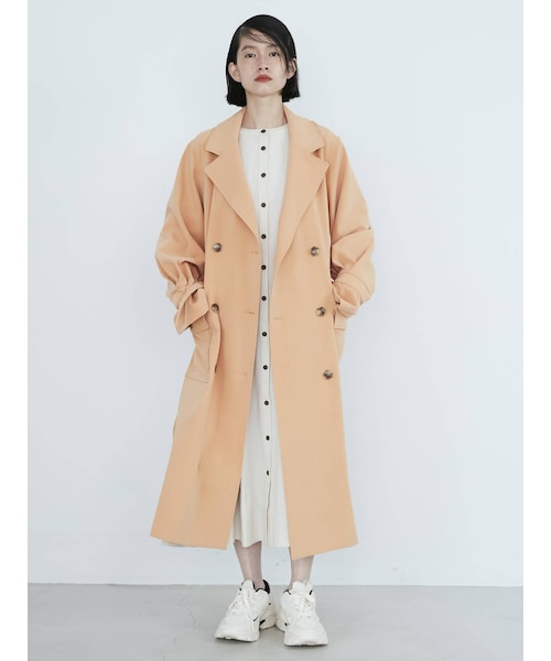 COTORICA（コトリカ）の「袖ボリュームカラートレンチ（トレンチコート・レディース・ブルー/ベージュ/オレンジ・M/F/S）」の2枚目の写真