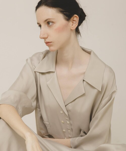 LAATO（ラート）の「open collar shirts（シャツ/ブラウス・レディース・ミスト/チョコレート・Free）」の9枚目の写真