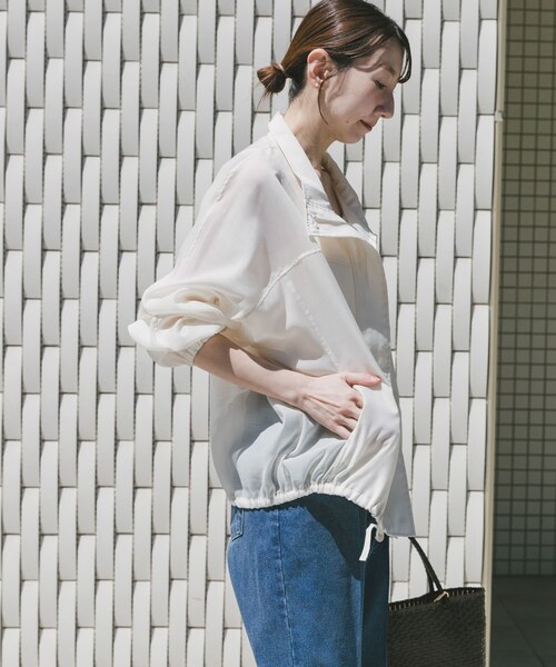 ITEMS URBANRESEARCH(アイテムズ アーバンリサーチ)の「シアースタンドブルゾン(ブルゾン・レディース・MILK/BLU/GRY・Free)」の8枚目の写真
