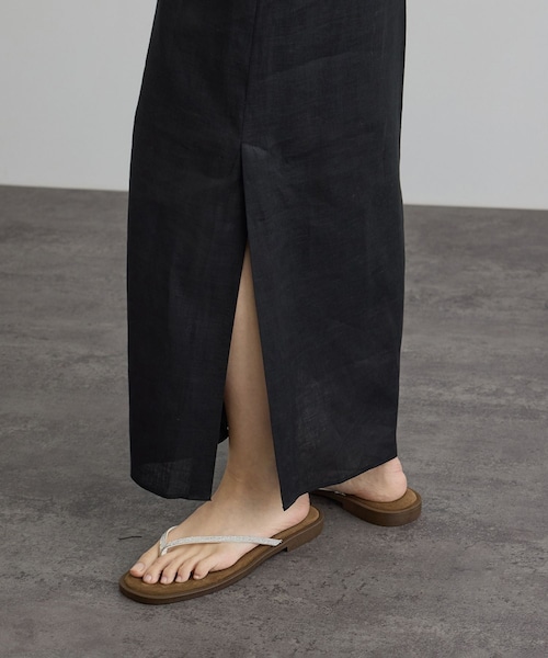 ADAM ET ROPE'(アダムエロペ)の「リネンドロストノースリーブワンピース / GENTLE LINEN(ワンピース・レディース・ブラック/グレー/ピンク・F)」の11枚目の写真
