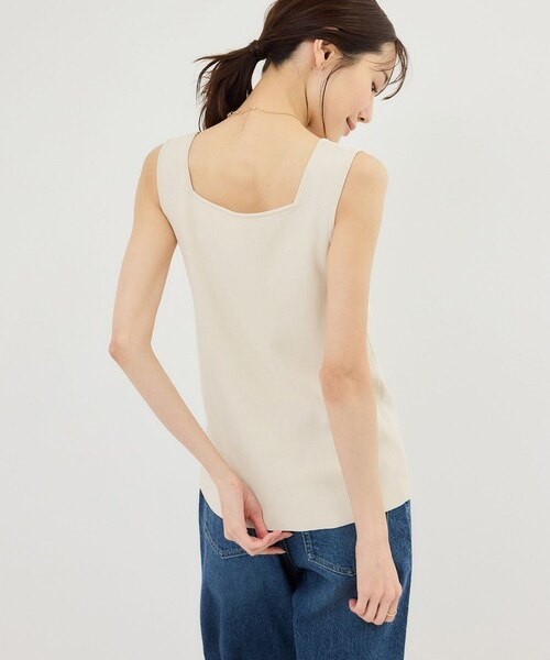 ROPE' PICNIC（ロペピクニック）の「スクエアネックニットタンクトップ（タンクトップ・レディース・ブラック/キナリ/ダークブラウン/クリーム・F）」の20枚目の写真