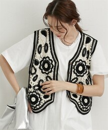 nissen | かぎ編みニットベスト(ベスト)