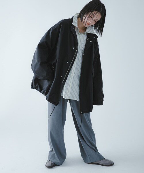 SENSE OF PLACE by URBAN RESEARCH(センスオブプレイスバイアーバンリサーチ)の「『撥水/防花粉』SKINProof ミリタリージャケット(ミリタリージャケット・レディース・BLACK/IVORY・One)」の21枚目の写真