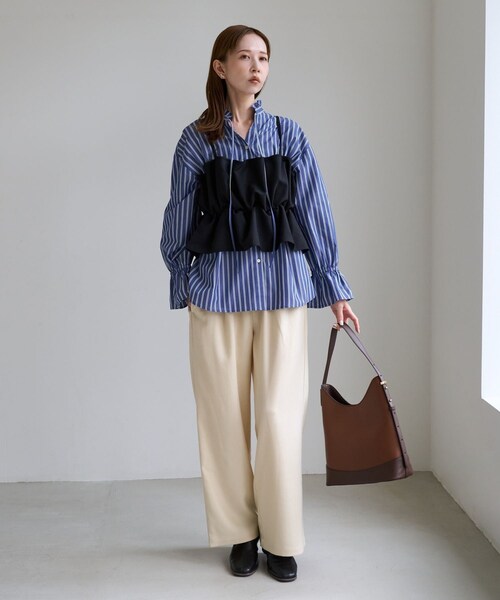 ROPE' PICNIC(ロペピクニック)の「レイヤードビスチェキャミソール(キャミソール・レディース・ブラック/ベージュ/ネイビー・F)」の6枚目の写真