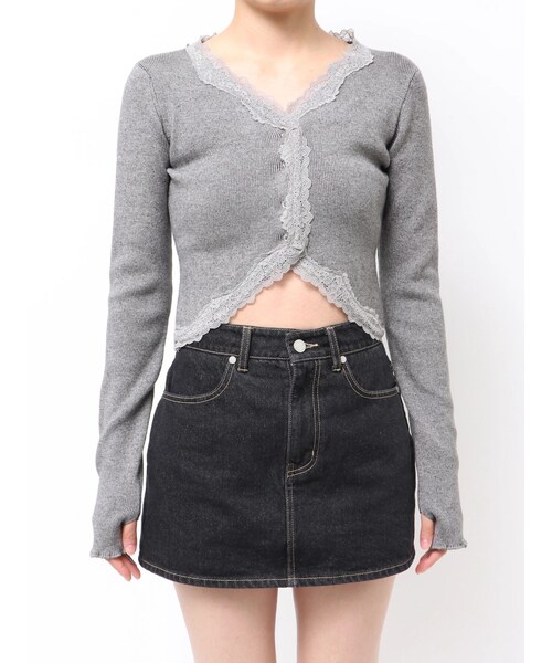 EMODA（エモダ）の「レースエッジフィットリブトップ（その他トップス・レディース・ブラック/グレー/アイボリー・F）」の20枚目の写真