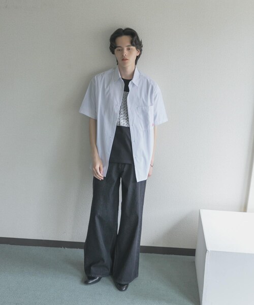 SENSE OF PLACE by URBAN RESEARCH（センスオブプレイスバイアーバンリサーチ）の「『別注』LOVE POP STUDIO×SENSE OF PLACE　シャツ（シャツ/ブラウス・メンズ・WHITE/BLUE・M/L）」の9枚目の写真