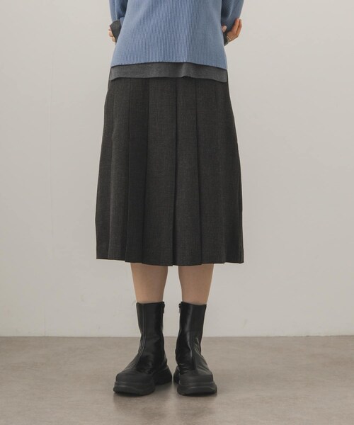 KBF（ケイビーエフ）の「プリーツミディスカート（スカート・レディース・CHARCOAL/BROWN・One）」の3枚目の写真