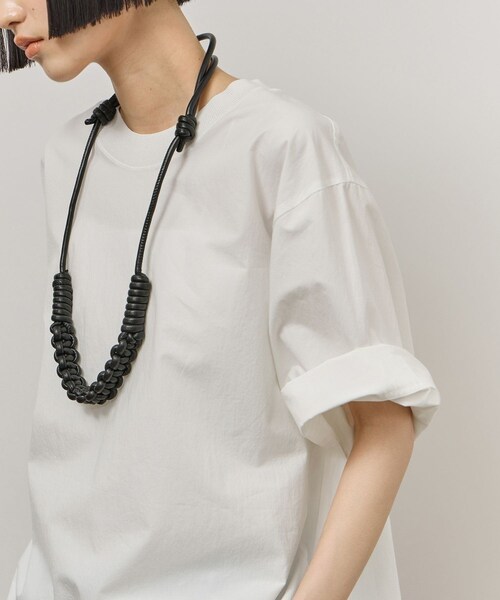 ADAM ET ROPE'(アダムエロペ)の「【追加】・【サステナブル】タイプライターTEEブラウス(シャツ/ブラウス・レディース・ブラック/ホワイト/ピンク/カーキ/ピンク系・F)」の13枚目の写真