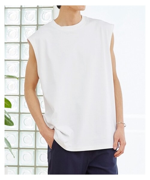 nissen（ニッセン）の「オーバーサイズタンクトップ【大きいサイズ有】　吸汗速乾・UVカット（タンクトップ・メンズ・オフホワイト/黒・M/L/LL/3L/4L/5L/6L/8L/10L）」の19枚目の写真