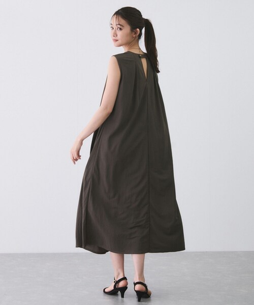 Jayro（ジャイロ）の「リネンライクカノコワンピース（ワンピース・レディース・ブラック/カーキ/ブルー系・M）」の10枚目の写真