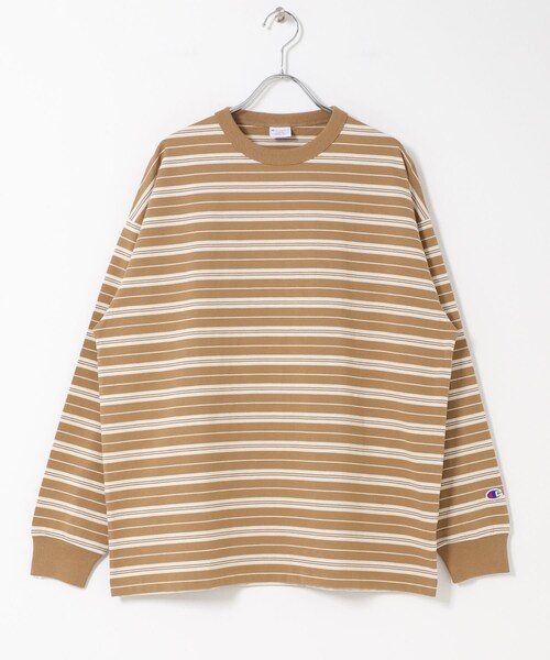 KBF(ケイビーエフ)の「CHAMPION LONG SLEEVE BORDER T-SHIRTS(Tシャツ/カットソー・レディース・NAVY/L.BROWN・L)」の4枚目の写真