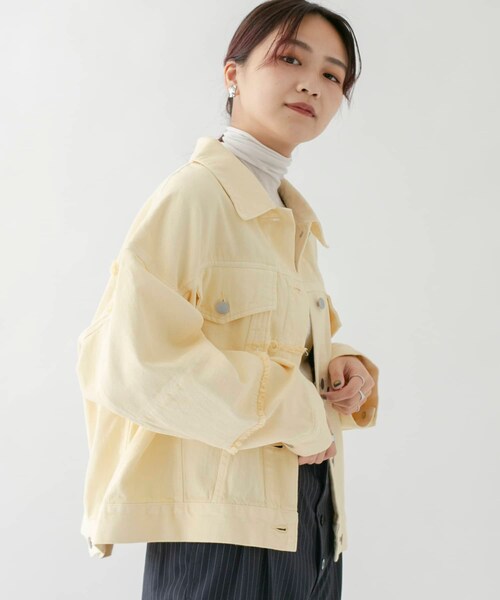 KBF（ケイビーエフ）の「パッチワークGジャン（デニムジャケット・レディース・YELLOW/BEIGE・one）」の14枚目の写真