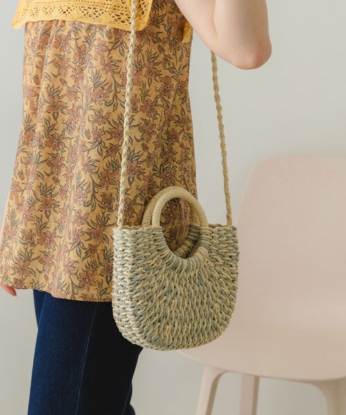 RODE SKO（ロデスコ）の「ミニラウンドハンドルカゴバッグ（かごバッグ・レディース・GRAY MIX/BEIGE MIX/NATURAL・one）」の6枚目の写真