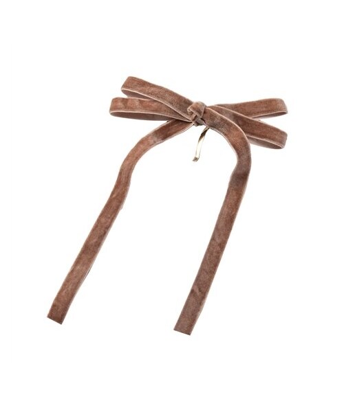 nissen（ニッセン）の「【Creamdot.】重なりロングベロアリボンのポニーフック（その他ヘアアクセサリー・メンズ・ブラック/ブラウン/グレー・ワンサイズ）」の3枚目の写真