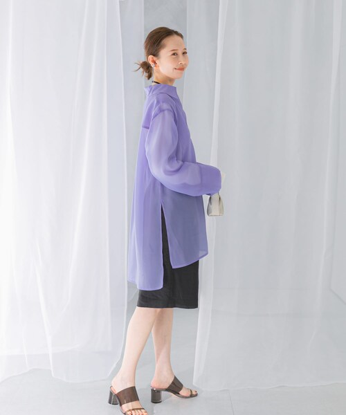 URBAN RESEARCH ROSSO（アーバンリサーチロッソ）の「シアースキッパーロングシャツ（シャツ/ブラウス・レディース・ivory/blue・FREE）」の18枚目の写真