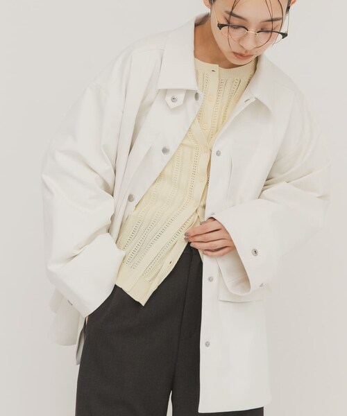 KBF（ケイビーエフ）の「ポケットディティールジャケット（テーラードジャケット・レディース・OFF/GREIGE/CHARCOAL・One）」の10枚目の写真
