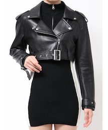 GYDA | Fake leather shortジャケット(ライダースジャケット)