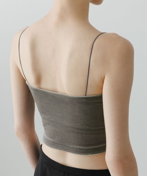 ADAM ET ROPE'（アダムエロペ）の「【EMOELLE】カップ付きベロアキャミソール（キャミソール・レディース・グレー/ダークブラウン系・F）」の9枚目の写真