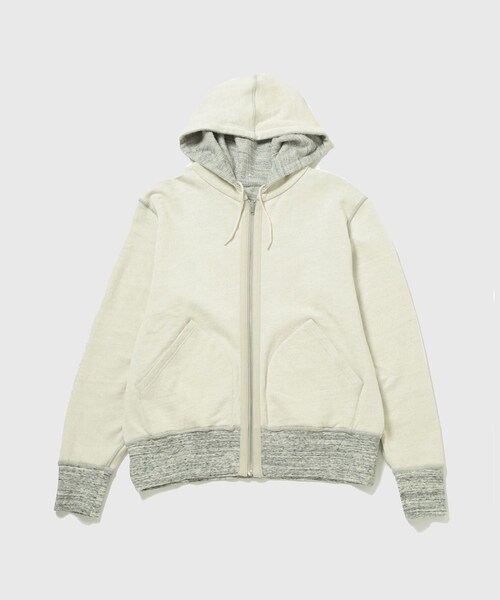 ADAM ET ROPE'（アダムエロペ）の「【リバーシブル/パイル】スウェット フルジップ パーカー / ロングシーズン着用可能（パーカー・メンズ・グレー系/キナリ系・L/M）」の13枚目の写真