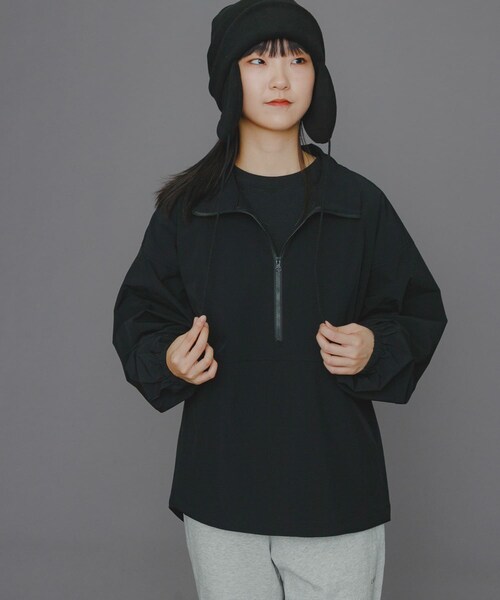 SENSE OF PLACE by URBAN RESEARCH（センスオブプレイスバイアーバンリサーチ）の「『ユニセックス』Uiscel　4WAYストレッチアノラック（その他トップス・レディース・BLACK/OLIVE・M/L）」の5枚目の写真