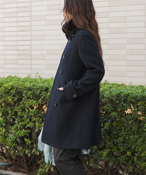 URBAN RESEARCH DOORS(アーバンリサーチドアーズ)の「ショールカラー2WAYロングコート(テーラードジャケット・レディース・CAMEL/NAVY・S/M)」の10枚目の写真